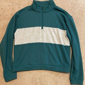 Turquoise long sleeve quarter zip